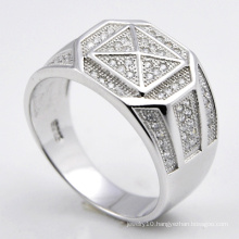 Good Quality Fashion Micro Pave 925 Silver Ring for Man (S-5888)